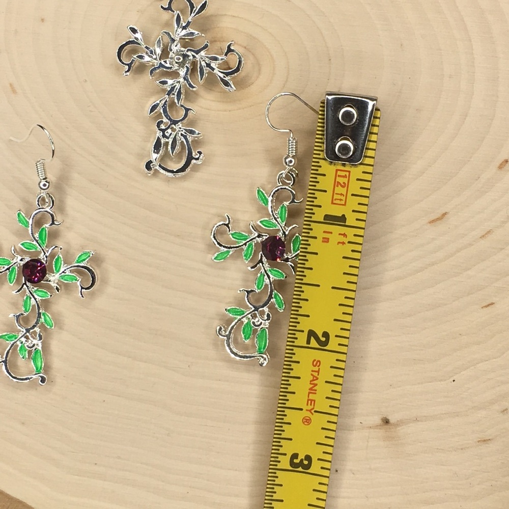 CROSS EARRINGS AND NECKLACE SET ( S1 ) - Picture 9 of 10